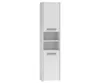 A tall, narrow white cabinet with two doors and open shelving. Produktbild-Vorschau
