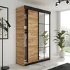 KIER FURNITURE Schiebegarderobe mit Spiegel, Eichenholz Produktbild-Vorschau 1
