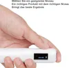 A hand holding a white electronic device with a small screen. Náhled obrázku produktu
