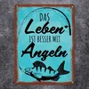 Das Leben ist besser mit Angeln Metallschild in 15x20 cm Produktbild-Vorschau 2