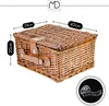 Cesto da picnic in vimini intrecciato per 4 persone, borsa Anteprima dell’immagine prodotto 3
