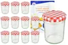 12er Set Sturzglas 230 ml HOCH To 66 rot karierter Deckel Produktbild-Vorschau 1