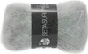 A ball of light gray yarn with a label wrapped around it. Produktbild-Vorschau