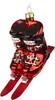 A glass ornament shaped like red ski boots attached to short skis. Voir les images du produit