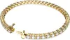 A close-up shot of a gold tennis bracelet with clear stones, set against a white background. Anteprima dell’immagine prodotto