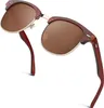 Polarisierte Sonnenbrille Halbrahmen Horn Gestell Herren Produktbild-Vorschau 1