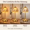 Akku-Tischlampe mit bernsteinfarbenem Glasschirm, Produktbild-Vorschau 4