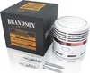 A smoke detector and its packaging are displayed on a white background. Produktbild-Vorschau