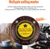 A product shot of a pager system with descriptive text and a background scene of a restaurant. Produktbild-Vorschau