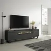 A modern living room with a television and media console featuring an electric fireplace. Anteprima dell’immagine prodotto