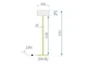 Technical drawing of a floor lamp with dimensions. Náhled obrázku produktu