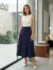 Elegant midi-rok met plooien en elastische tailleband. Productafbeelding-voorbeeld 3