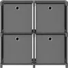 vidaXL Würfelregal mit 4 Boxen Grau 69x30x72,5 cm Stoff Produktbild-Vorschau 1