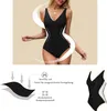 Damen Badeanzug Bauch Kontrolle Badeanzug Tiefe V-Hals Produktbild-Vorschau 2