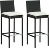 vidaXL Tabouret de bar de jardin avec coussin 2 pcs. noir Voir les images du produit 7
