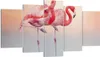 Bild auf Leinwand - Leinwandbild - 5 Teile - Flamingos Produktbild-Vorschau 1