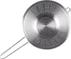 A stainless steel colander with a single handle, shown from a top-down perspective against a white background. Anteprima dell’immagine prodotto