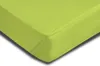 A close-up, angled view of a green fitted sheet. Produktbild-Vorschau