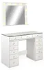 MENZZO Coiffeuse moderne 13 tiroirs avec miroir lumineux et Voir les images du produit 1