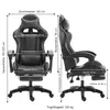 A diagram showing the dimensions of a gaming chair. Produktbild-Vorschau