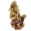 Goldene Ganesha Statue mit roten Akzenten, Indische Produktbild-Vorschau 4