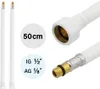 2x wąż elastyczny DN8 IG 1/2"-M10x1 500mm biały i biały Podgląd zdjęcia produktu 1