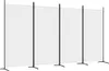 A white fabric room divider with black metal stands. Voir les images du produit