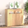 vidaXL Sideboard mit LED-Leuchten Sonoma-Eiche 80x35x75 cm Produktbild-Vorschau 1