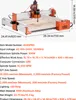 A 3D rendering or photograph of a CNC router machine with technical specifications overlaid. Produktbild-Vorschau