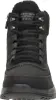 A close-up front view of a black winter boot. Voir les images du produit