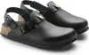 A pair of black Birkenstock Tokio ESD shoes with a strap and buckle closure, shown from a slightly elevated side angle on a white background. Produktbild-Vorschau