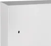 A close-up view of a white metal cabinet with a keyhole. Podgląd zdjęcia produktu