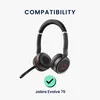 A pair of black over-ear headphones with a microphone boom is shown against a light gray and white background. Text indicates compatibility with Jabra Evolve 75. Produktbild-Vorschau