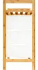 A tall, narrow laundry basket made of bamboo with three white fabric shelves. Náhled obrázku produktu