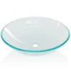 vidaXL Lavabo in vetro temperato 42 cm trasparente Anteprima dell’immagine prodotto 3