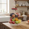 Relaxdays Alzata per frutta, a 3 ripiani, metallo, A x P: Anteprima dell’immagine prodotto 2