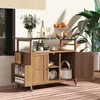An outdoor kitchen cart on a wooden deck, with plants and a window in the background. Produktbild-Vorschau