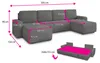 Wohnlandschaft mit Schlaffunktion Roma - U-Form Couch, Produktbild-Vorschau 6