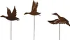 Gartenstecker Fliegende Enten 3er Set Metall Edelrost Produktbild-Vorschau 1