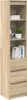 A tall, narrow wooden cabinet with shelves and drawers. Podgląd zdjęcia produktu