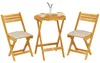 Outsunny Balkonmöbel Set 3 teiligHolz klappbar Gartenmöbel Produktbild-Vorschau 1
