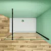 schwarz Walk in Duschwand 120x200cm Milchglasstreifen Produktbild-Vorschau 3