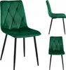 A green velvet chair is shown from multiple angles against a white background. Anteprima dell’immagine prodotto