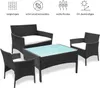 karpal Garden Furniture Set Poly Rattan Balcon Set Noir Voir les images du produit 1