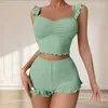 Pyjama - Damenunterwäsche-Set - Nachthemd mit Shorts - mit Produktbild-Vorschau 4