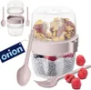Praktická nádoba na jogurt s víkem a miskou na cereálie Náhled obrázku produktu 7