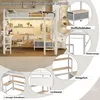 Hoogslaper 90 x 200 cm met bureau, planken, 2 stoffen Productafbeelding-voorbeeld 9