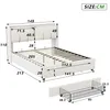 A diagram of a bed frame with dimensions indicated by measurement lines and numbers. Produktbild-Vorschau