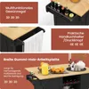 Collage of images showing different features of a kitchen cart. Voir les images du produit