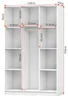 Kinder-Kleiderschrank 120 cm – Weiß/Weiß mit Silberne PVC Produktbild-Vorschau 7